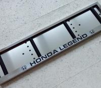 Номерная рамка из нержавеющей стали Honda Legend с лазерной гравировкой надписи