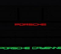 LED светящаяся авторамка Porsche Cayenne из нержавеющей стали со светящейся надписью
