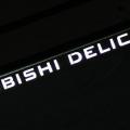 Image: LED авторамка Mitsubishi Delica D5 из нержавеющей стали со светящейся надписью