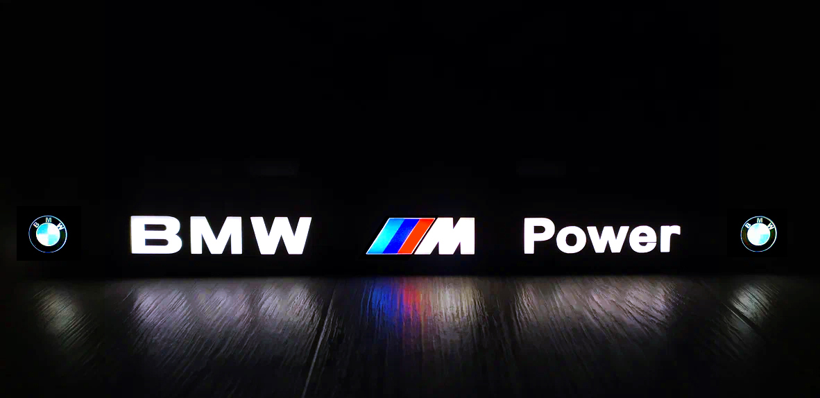 Номерная LED рамка BMW M Power со светящейся надписью