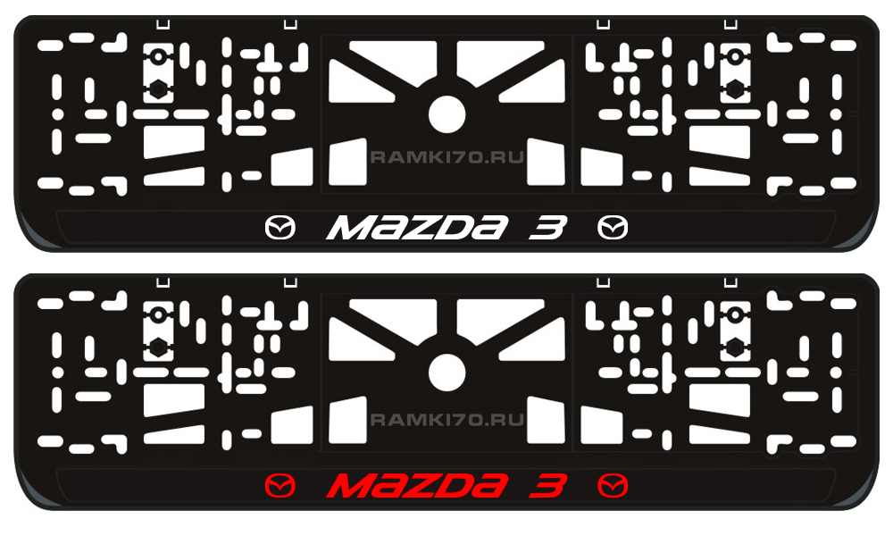 Номерная LED рамка Mazda 3 со светящейся надписью