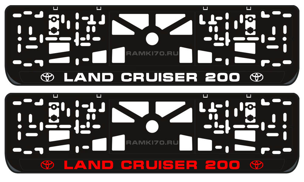 Черная LED рамка Land Cruiser 200 светящаяся номерная