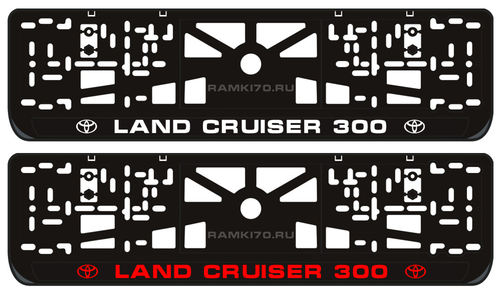 Черная LED рамка Land Cruiser 300 светящаяся номерная
