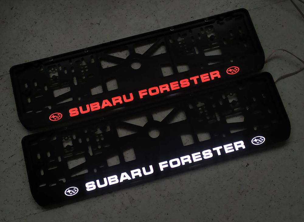 LED светящаяся номерная рамка Subaru Forester
