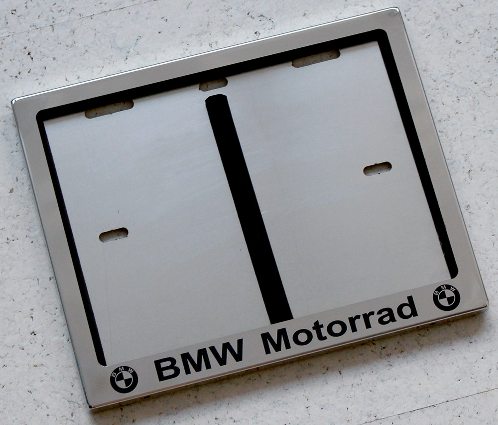 Номерная рамка BMW Motorrad БМВ Моторрад для номера мотоцикла из нержавеющей стали
