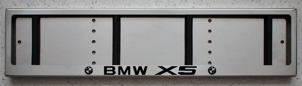Номерная рамка BMW X5 для номера БМВ из нержавеющей стали