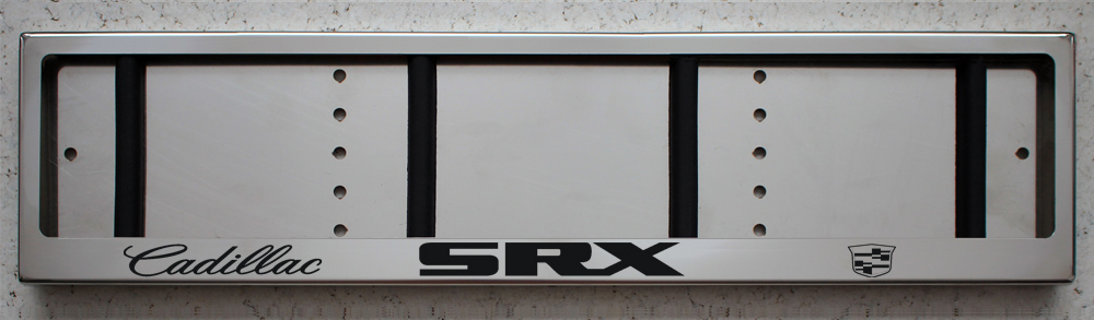 Номерная рамка Cadillac Кадиллак SRX из нержавеющей стали с логотипом