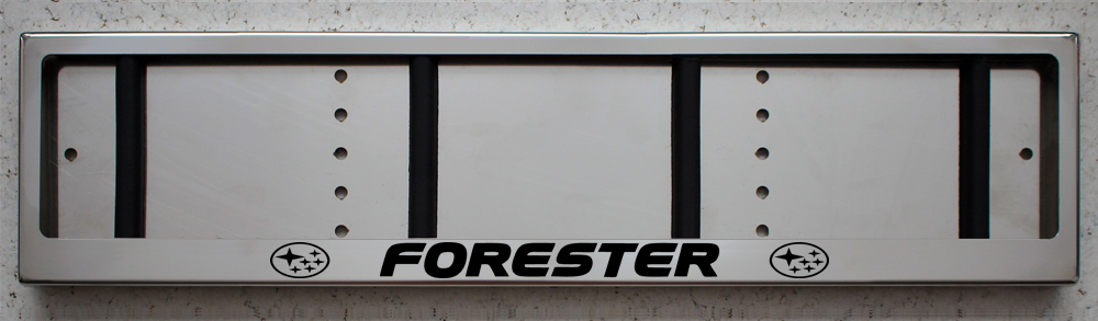 Номерная рамка Subaru Forester из нержавеющей стали