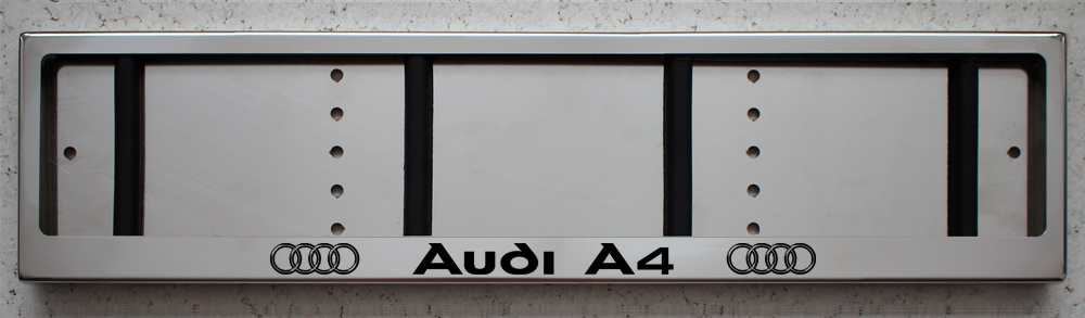 Номерная рамка Audi A4 для номера Ауди из нержавеющей стали