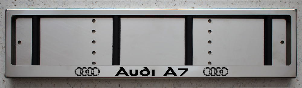 Номерная рамка Audi A7 для номера Ауди из нержавеющей стали