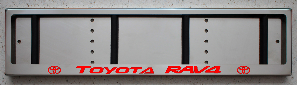 LED Номерная рамка TOYOTA RAV4 из нержавеющей стали со светящейся надписью