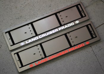 Номерная led рамка Land Cruiser Prado Ленд Крузер Прадо из нержавейки со светящейся надписью