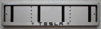 Номерная рамка для номера Tesla Тесла из нержавеющей стали