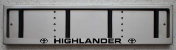 Номерная рамка Toyota Highlander Хайлендер из нержавеющей стали