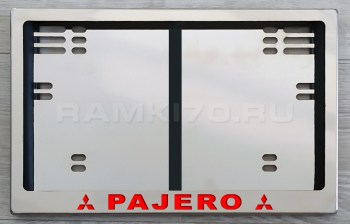 Задняя светящаяся номерная рамка PAJERO из нержавеющей стали с подсветкой надписи