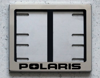 Рамка для номера Polaris квадроцикла снегохода по новому ГОСТ из нержавеющей стали