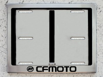 Номерная рамка CFMoto СФмото квадроцикла снегохода для номера с надписью из нержавеющей стали