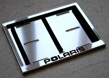 Рамка номера снегохода Polaris Полярис из нержавеющей стали