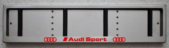 Светящаяся рамка номера AUDI Sport из нержавеющей стали со светящейся надписью