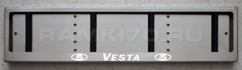 Номерная LED рамка Веста (Vesta) из нержавеющей стали со светящейся надписью
