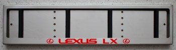 LED Номерная рамка Lexus LX с подсветкой надписи из нержавейки