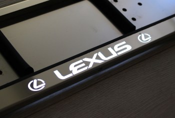 Номерные рамки Lexus из нержавейки со светящейся надписью