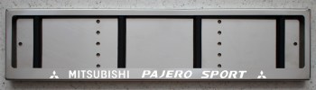Светящаяся Номерная рамка Mitsubishi Pajero Sport с подсветкой надписи из нержавейки