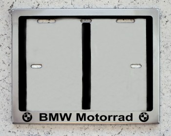 Номерная мото рамка  BMW Motorrad БМВ Моторрад для номера с надписью из нержавеющей стали