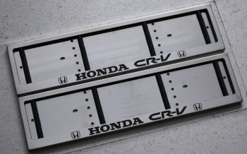 Номерная рамка ЦРВ Honda CR-V из нержавеющей стали с логотипом