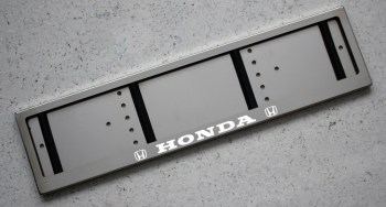Светящаяся рамка номера Honda (Хонда) из нержавеющей стали со светящейся надписью