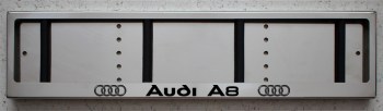 Номерная рамка Audi A8 для номера Ауди из нержавеющей стали
