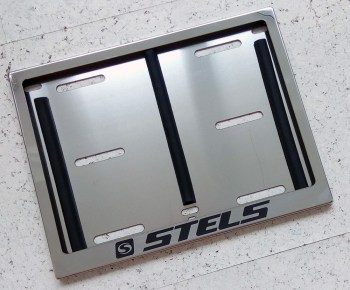Номерная рамка квадроцикла снегохода Stels Стелс из нержавеющей стали