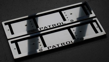 Рамка гос номера  PATROL из нержавеющей стали с надписью