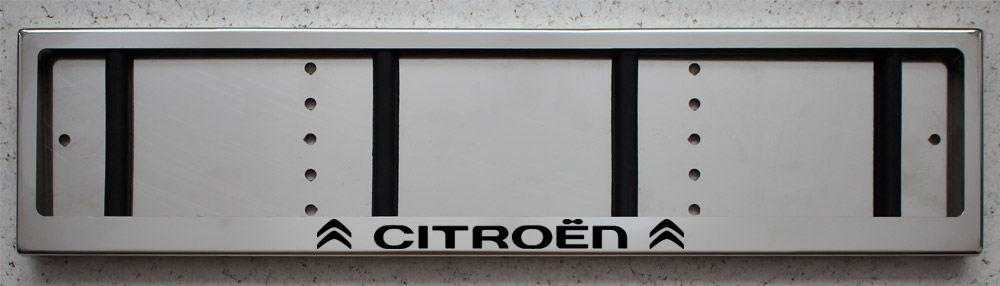 Номерная авто рамка для номера Citroen Ситроен из нержавеющей стали
