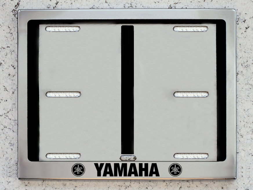 Номерная рамка квадроцикла снегохода для номера с надписью Yamaha Ямаха из нержавеющей стали