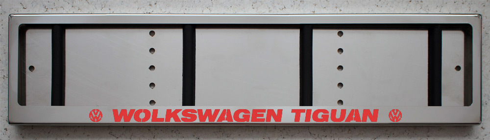 Номерная LED рамка Volkswagen TIGUAN (Тигуан) из нержавеющей стали со светящейся надписью