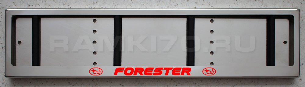 LED Номерная рамка Subaru FORESTER из нержавеющей стали со светящейся надписью