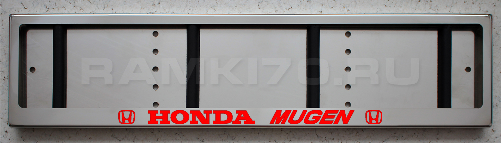 Светящаяся рамка номера Honda MUGEN из нержавеющей стали со светящейся надписью