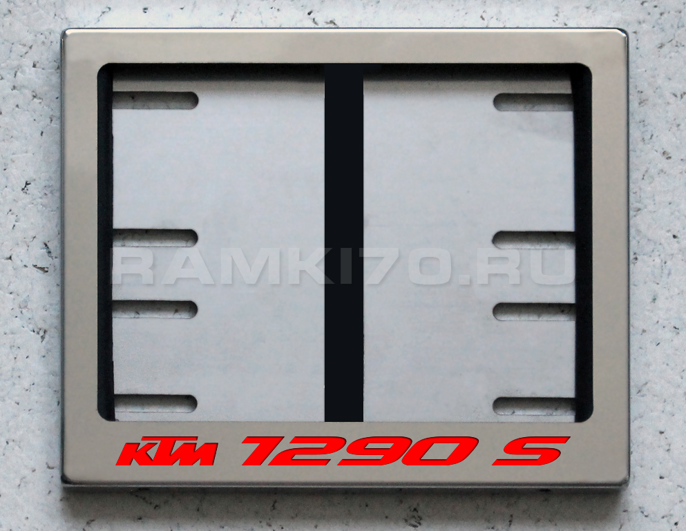 Новый ГОСТ. Светящаяся рамка KTM 1290s для мото номера из нержавеющей стали со светящейся надписью