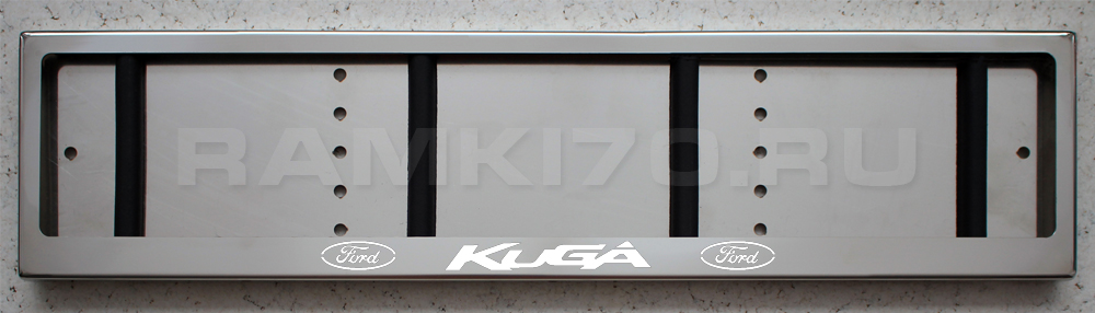 LED Номерная рамка Ford KUGA из нержавеющей стали со светящейся надписью