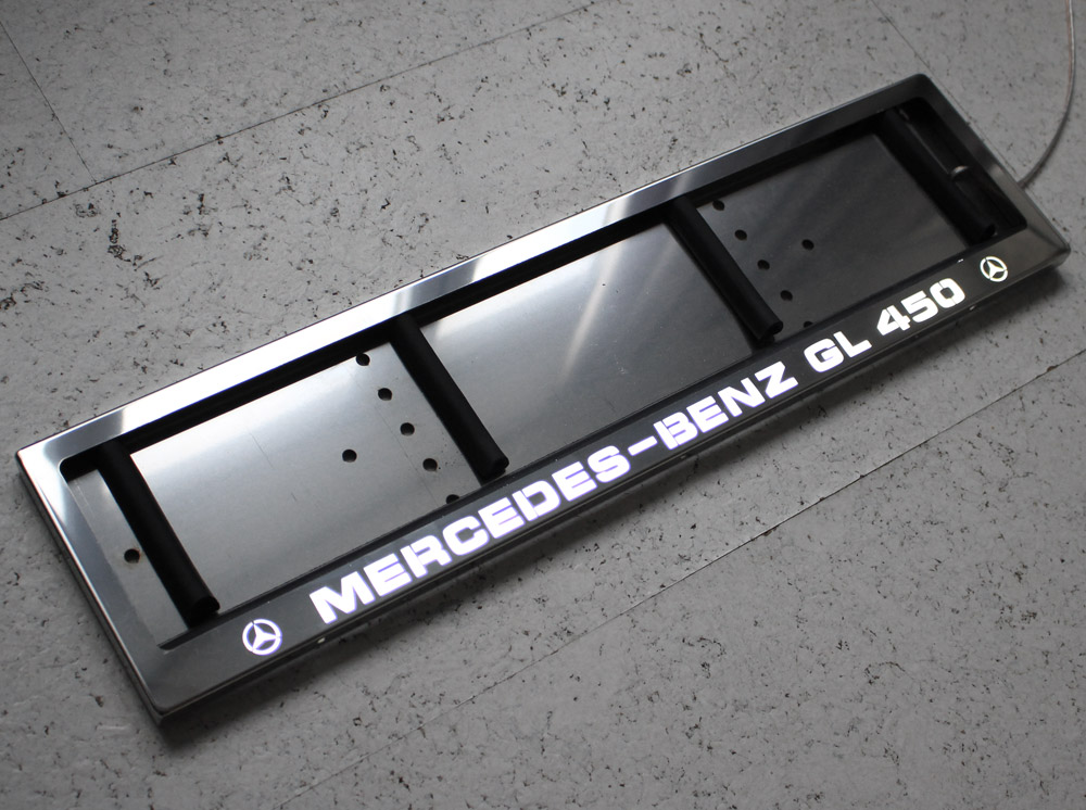 LED Номерная рамка MERCEDES-BENZ GL450 с подсветкой надписи из нержавейки