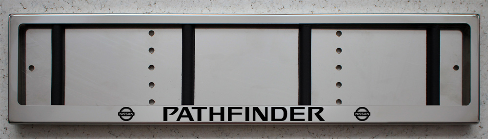Номерная рамка NISSAN PATHFINDERR с надписью из нержавеющей стали