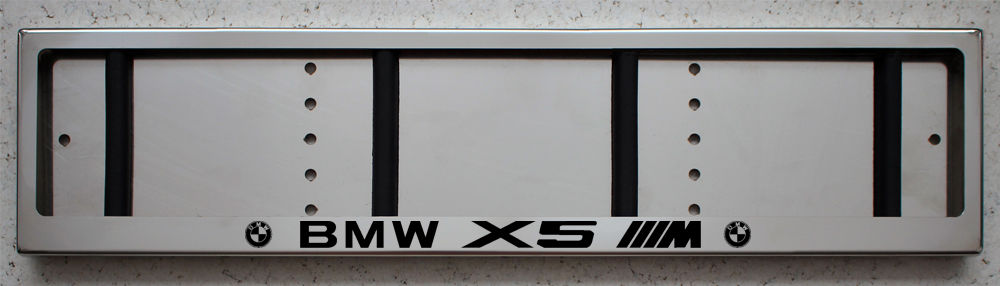 Рамка номера BMW X5 M для номера БМВ из нержавеющей стали