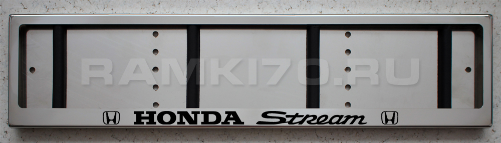 Номерная рамка Honda Stream из нержавеющей стали с логотипом