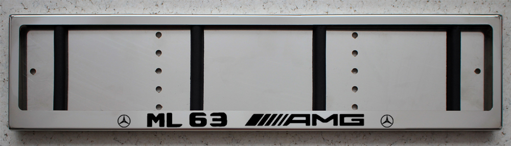 Номерная рамка Mercedes-Benz ML63 AMG из нержавеющей стали