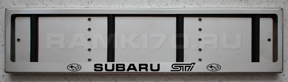 Номерная рамка Subaru STI из нержавеющей стали