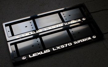 LED Номерная рамка Lexus LX570 Superior с подсветкой надписи из нержавейки