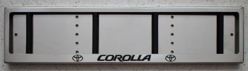 Номерная рамка Toyota Corolla Королла из нержавеющей стали