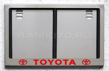 Задняя светящаяся номерная рамка TOYOTA из нержавеющей стали с подсветкой надписи