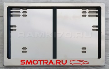 Задняя светящаяся номерная рамка SMOTRA из нержавеющей стали с подсветкой надписи